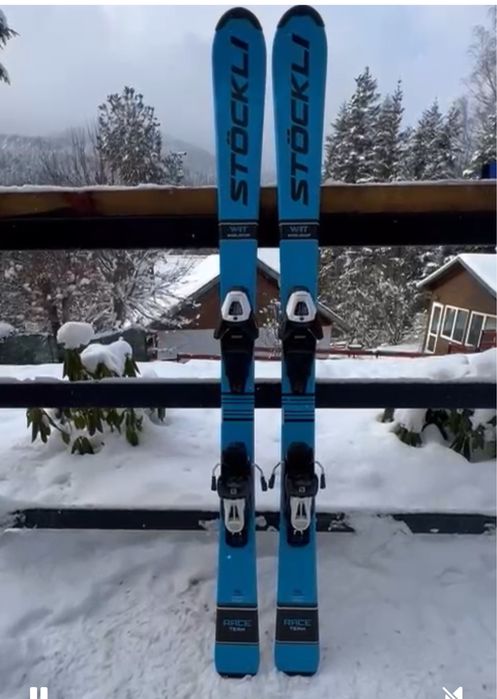 Schiuri elvetiene STOKLI RACE TEAM 130 cm cu legaturi SALOMON