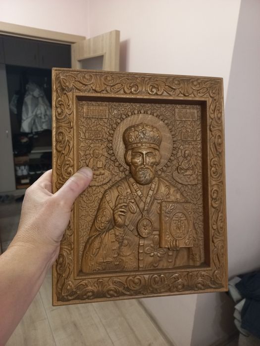 Икони на Свети Николай Чудотворец-Машинна дърворезба