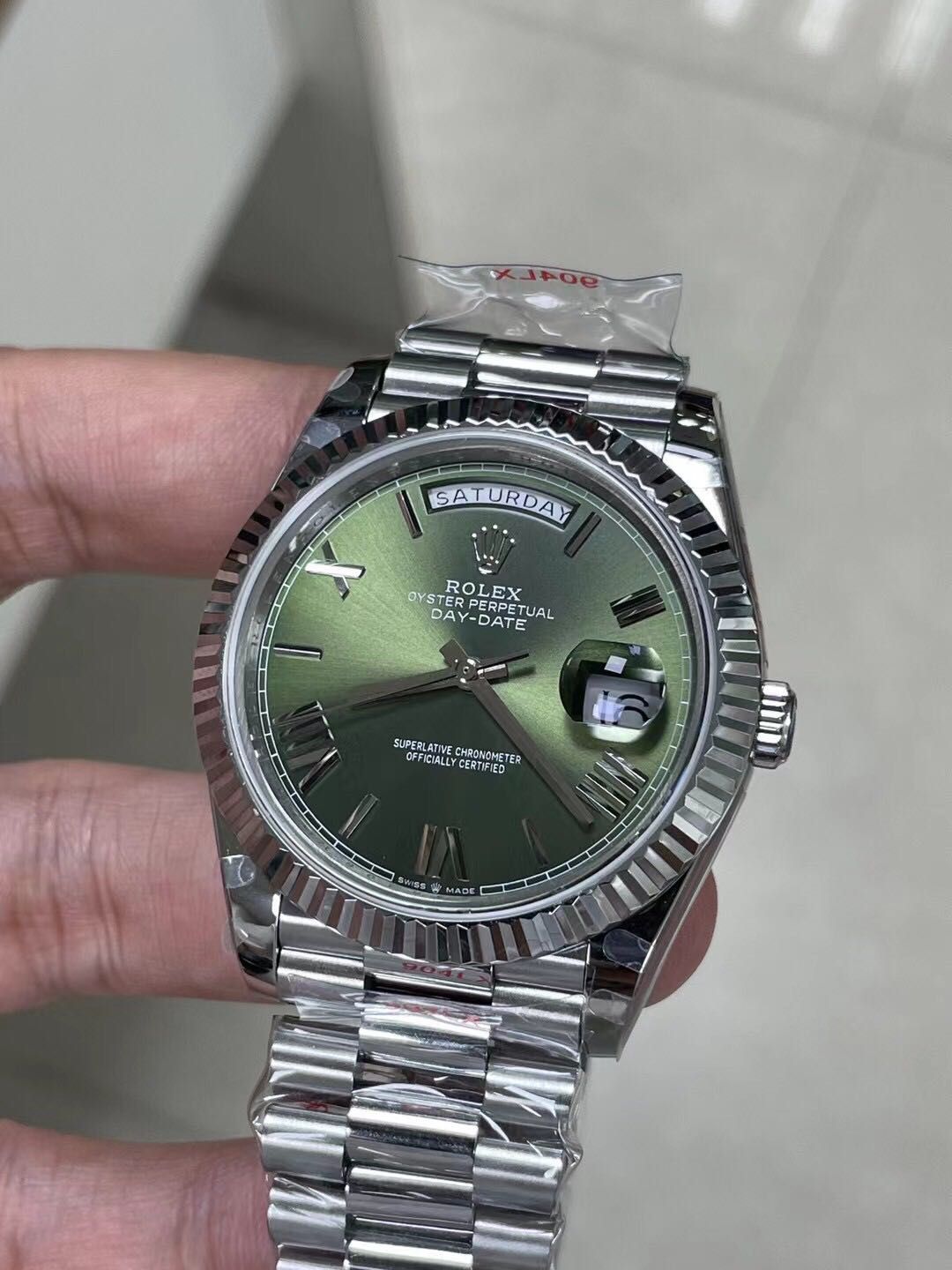 Rolex Day-Date 40mm Cadran Verde / Argintiu