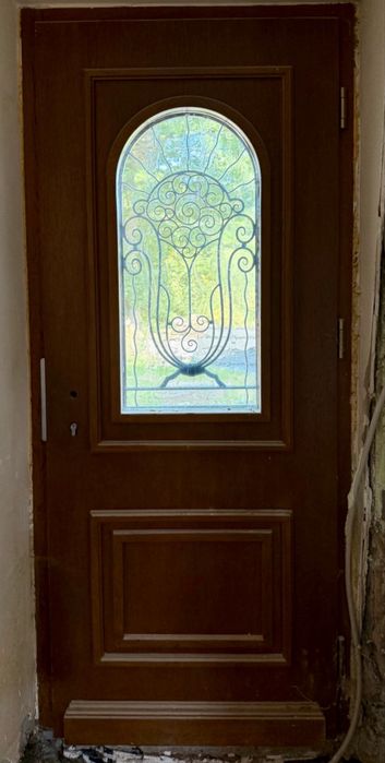 USA PREMIUM CASA LEMN intrare termopan vitraliu fier forjat H 215xL 96