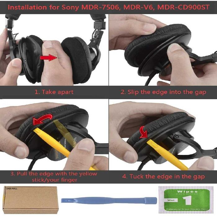 Set 2 bureti pentru casti Sony MDR-7506 / MDR-V6 / MDR-CD900ST