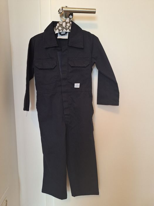 Salopeta/overall pentru copii din blugi, neagra