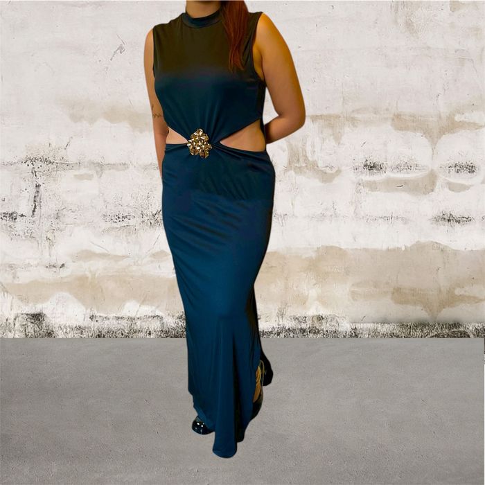 Черна рокля “ русалка “ дълга официална рокля с ключалка