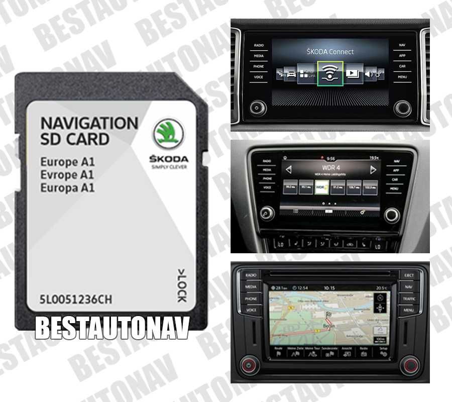 Card navigatie 2024 Skoda MIB2 Octavia 3 Kodiaq Karoq Rapid Fabia