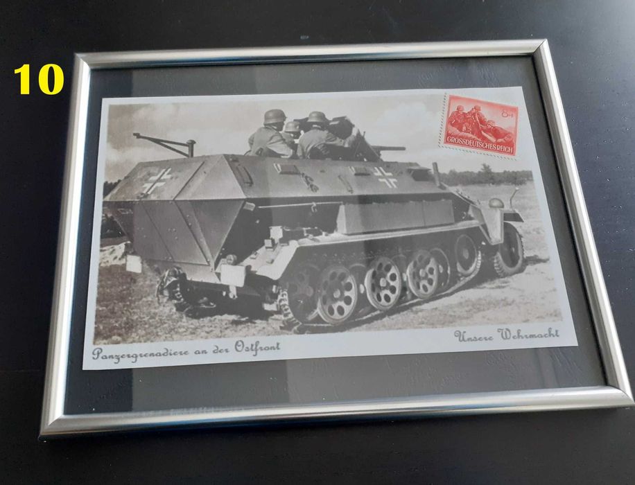 Tablouri cu imagini din WW2 si timbre germane de epoca