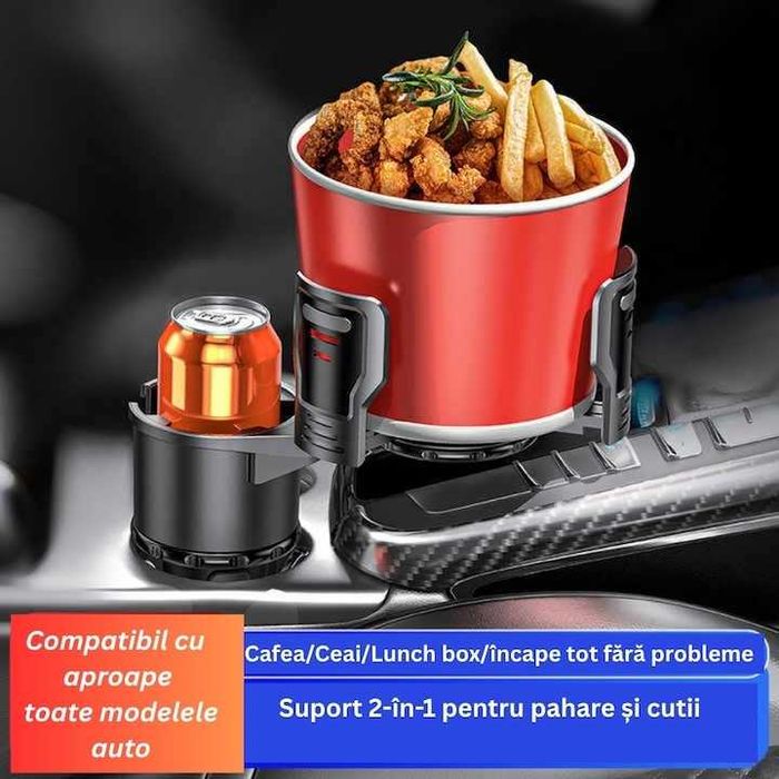Suport Auto Multifunctional Reglabil 4 in 1, Rotire 360 Suport Pahare