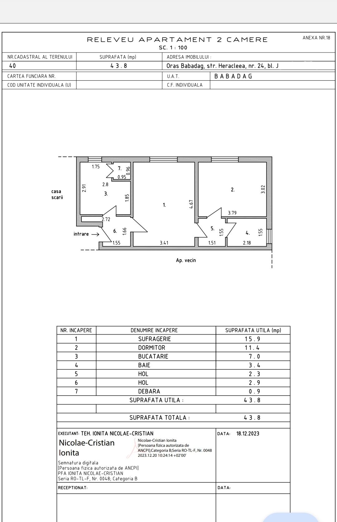 Apartament 2 camere de vanzare