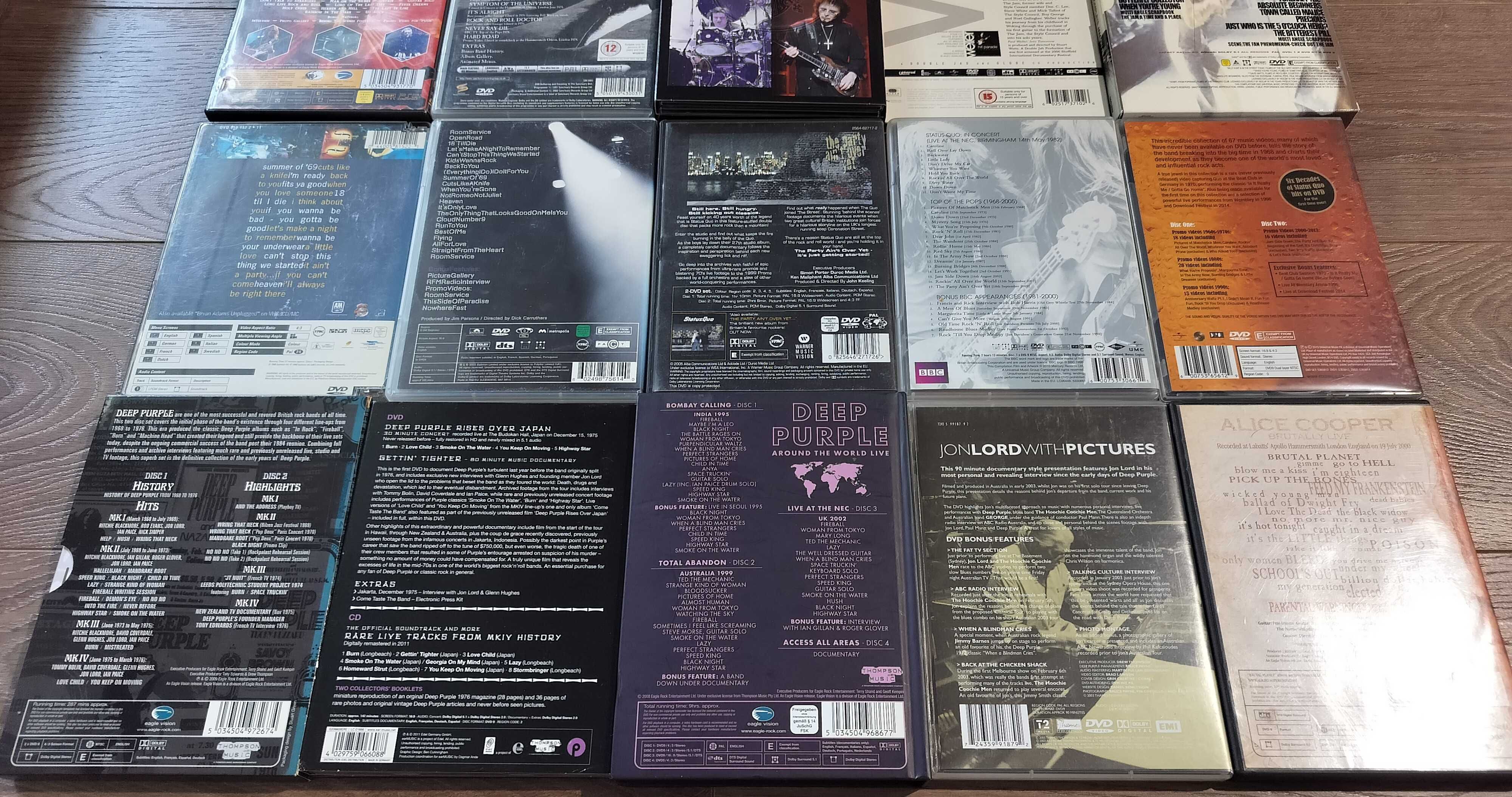 Lot DVD-uri Dio Bryan Adams Deep Purple Status Quo ZZ Top AC/DC