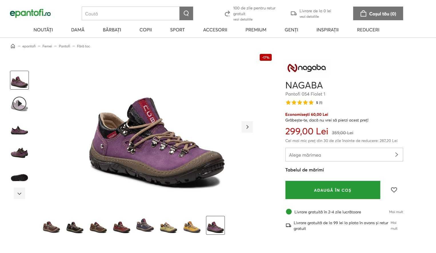 pantofi Nagaba, ghete piele naturala masura 39, ghete trekking munte