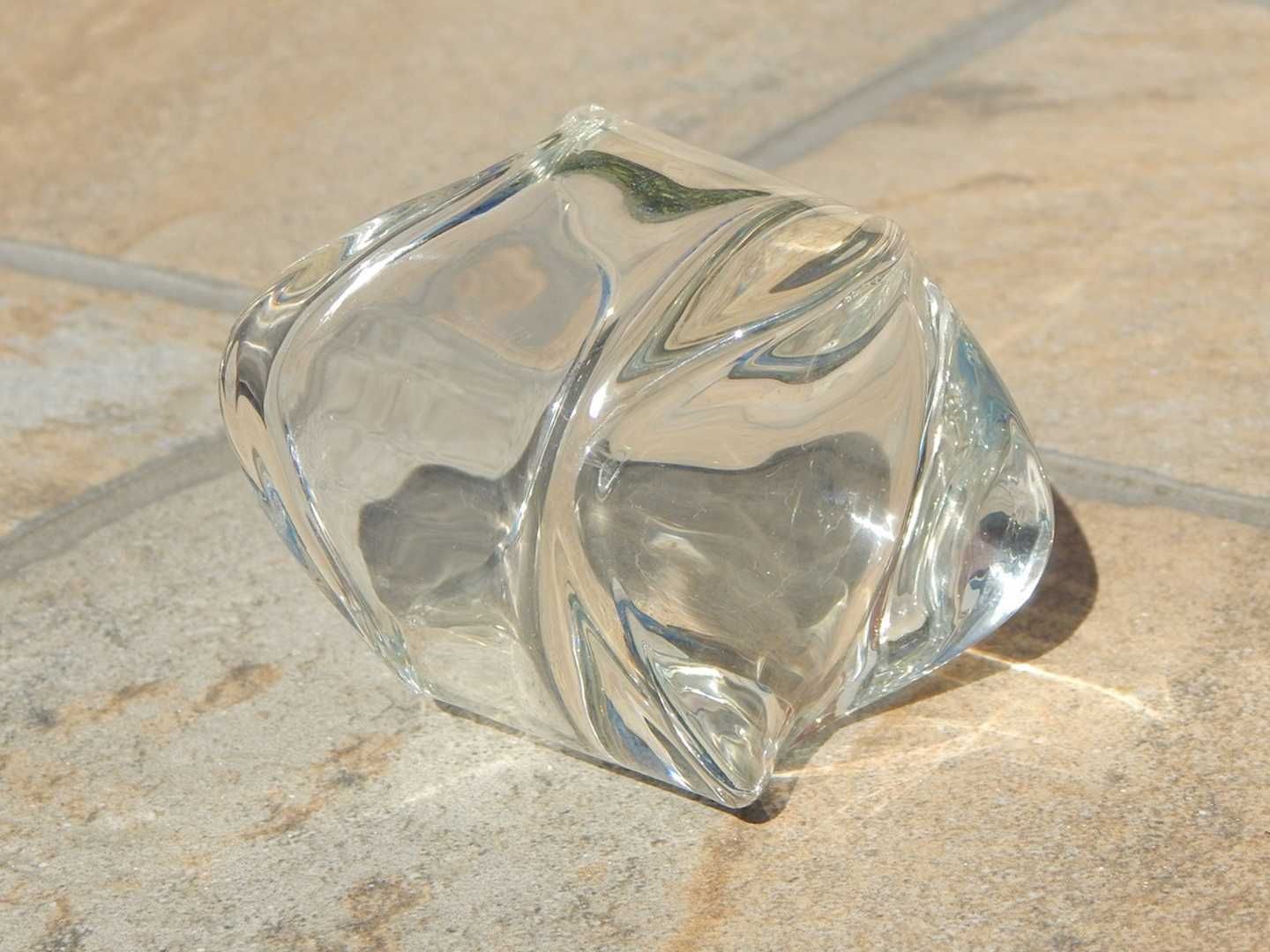 Suport lumanare sticla transparent stil vaza 6 cm inaltime
