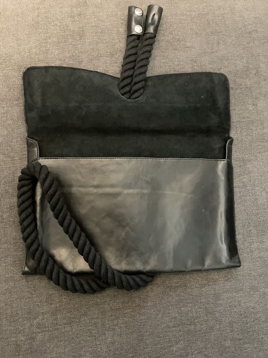 Кожена чанта клъч с въже