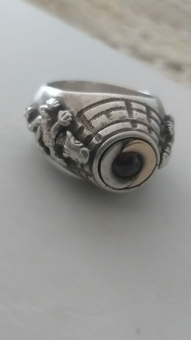 Vand gchiul din argin cu aur in montura si Rubin 24g