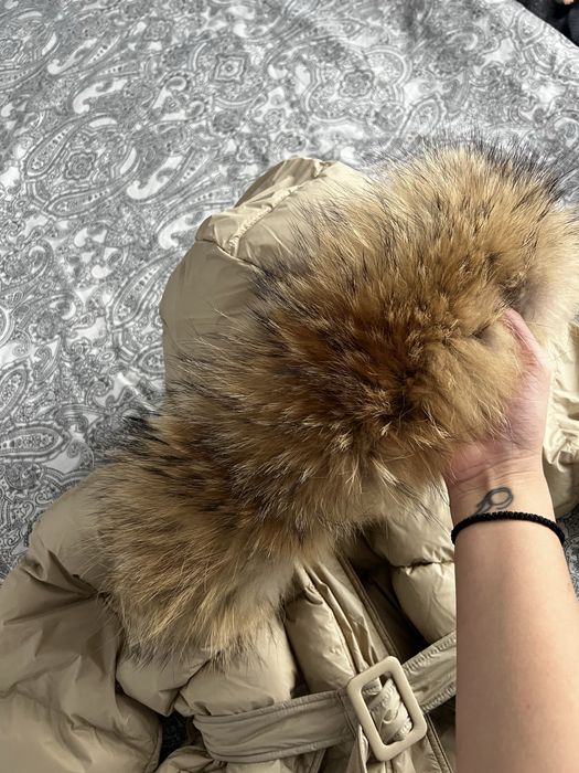 Geaca puf cu guler blana naturala