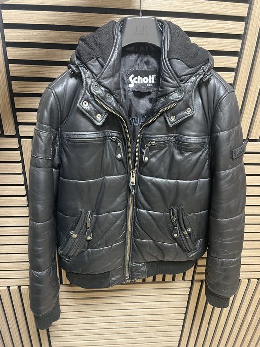 SHOTT New York City - Зимно кожено яке Bomber  размер М / Оригинал
