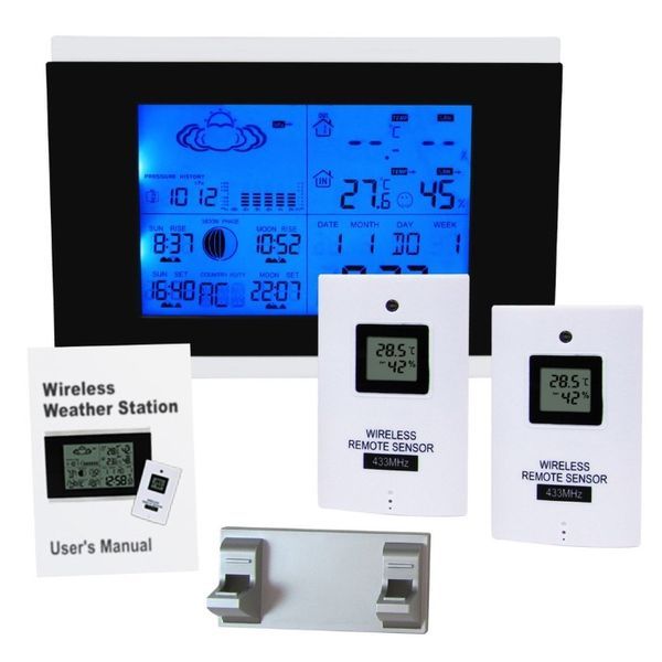 Цифрова метеостанция с 2 сензора термометър влажност налягане