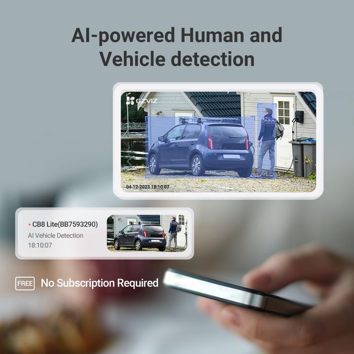 EZVIZ CB8 Lite 2K+ 360° безжична  соларна WIFI 6 камера/AOV(24/7 запис