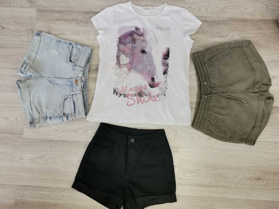 Сет дънкови панталони Bershka, потник, блузка H&M