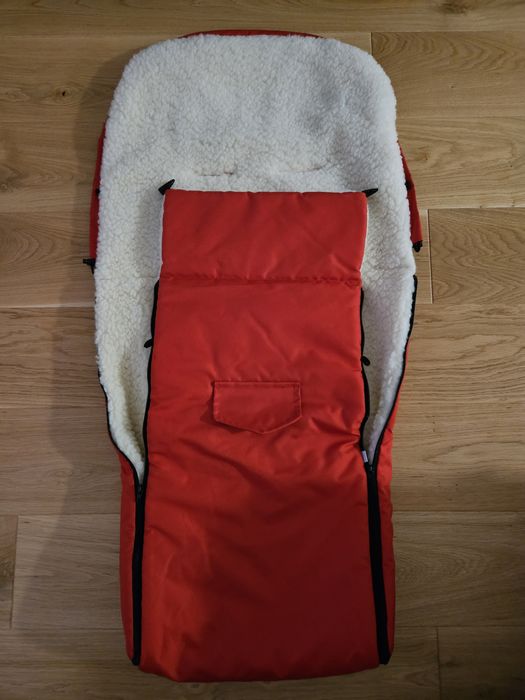 Sac de iarna pentru carucior cu interior din lana pentru 0-3 ani, Rosu