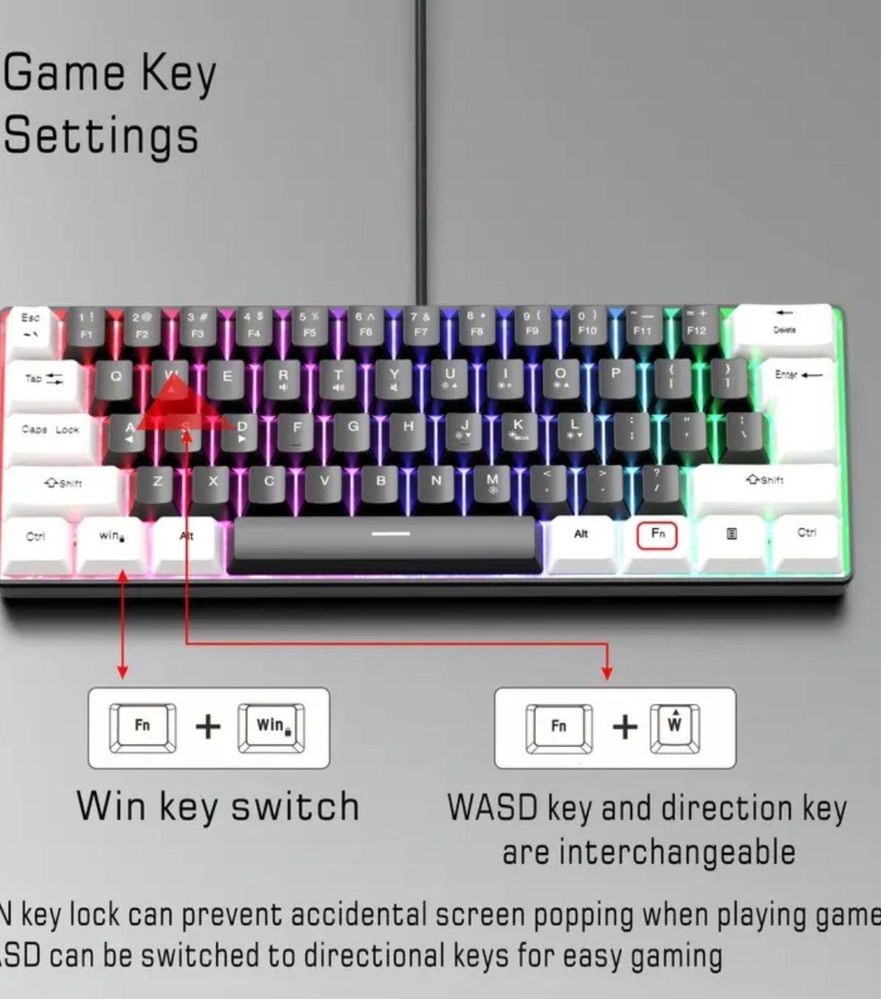 RGB клавиатура с подсветкой идеально вибор для игр и работы