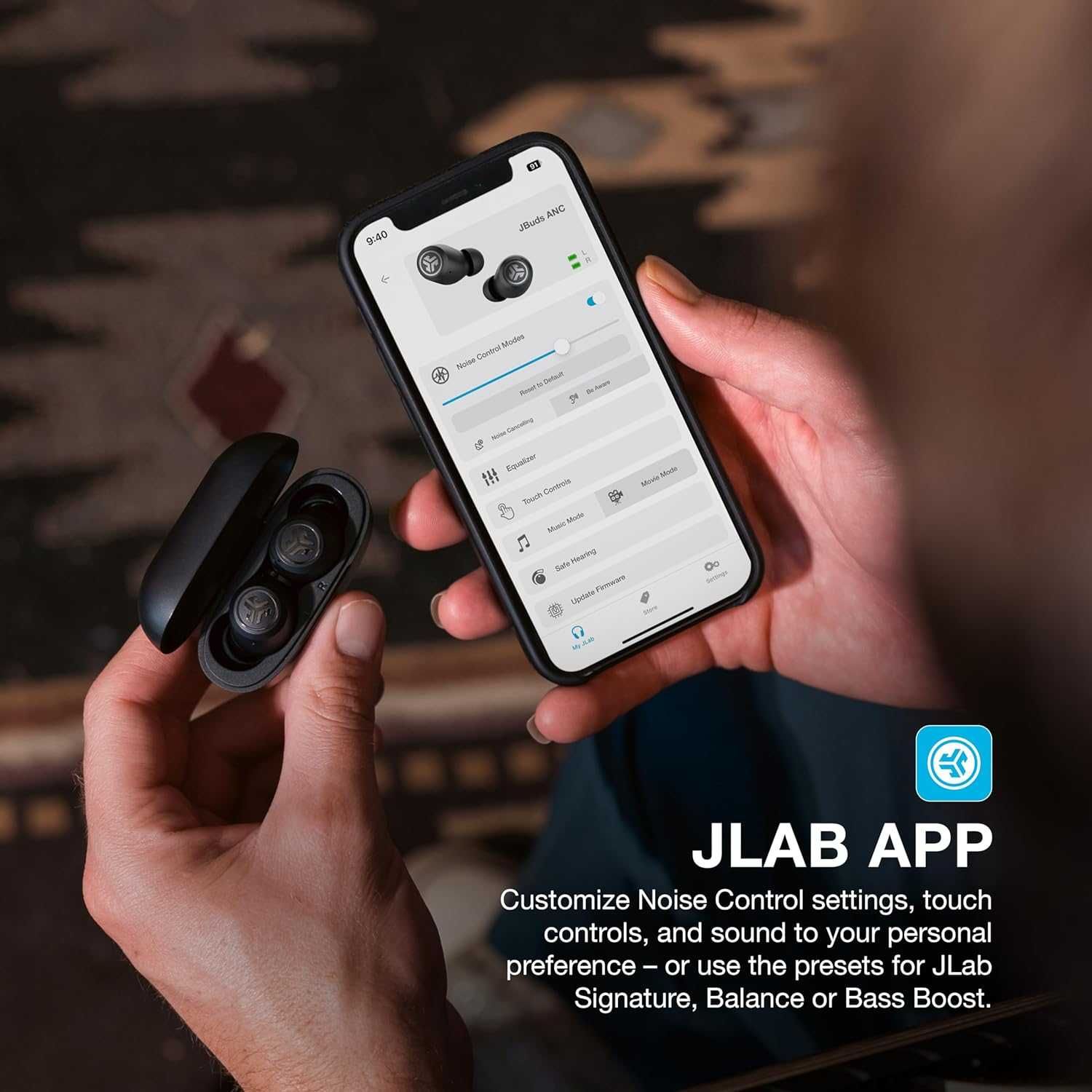 JLab JBuds ANC 3 Bluetooth слушалки, 42+ часа, IP55, EQ3 звук