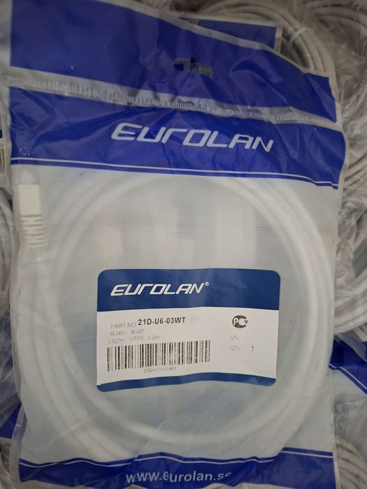 Патч-корд Eurolan  коммутационный кабель кат 6 UTP LSZH 3.0м 21D-U6-03