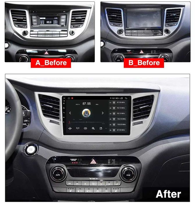 Navigatie Android 14 Hyundai Tucson 2014 1/8 Gb Waze CarPlay + Camera