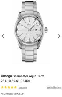 CEAS OMEGA SEAMASTER - Aqua Terra - 150M - 38.5mm -Retail price: 3995$