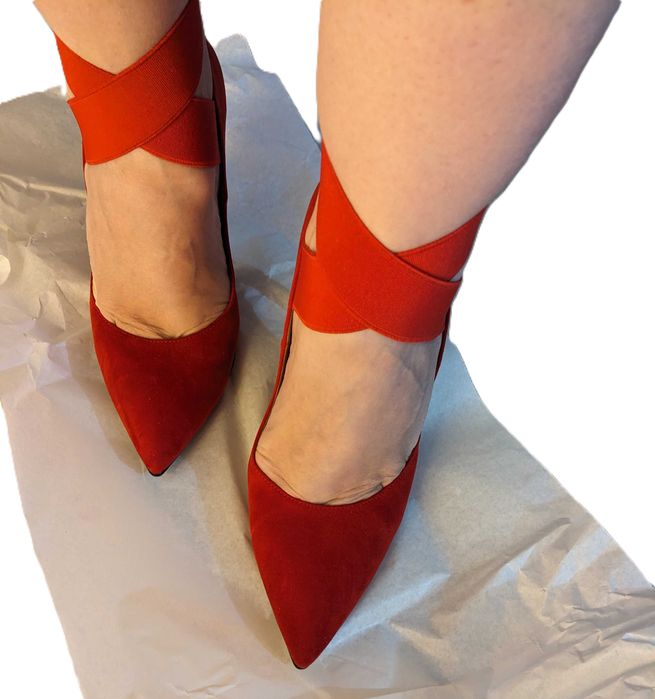 Pantofi stiletto roșii Benvenuti, mărimea 38, Made in Italy, noi