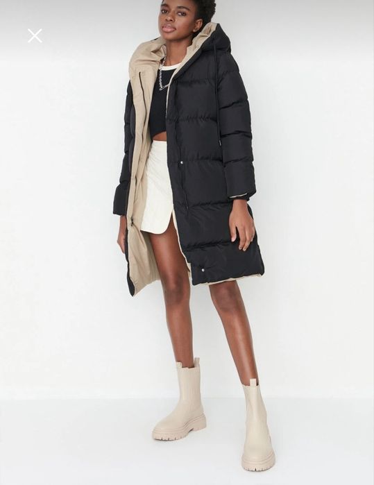 Geci Geaca jachetă neagra groasă iarna cu 2 fețe damă mărimea S-M