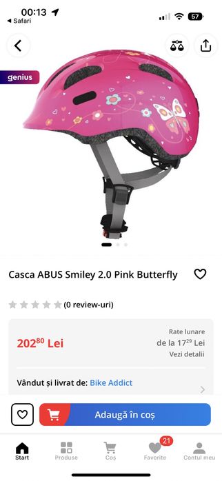 Casca de copii marca ABUS marimea 45-50 cm (fetite)