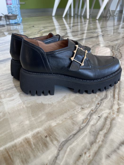 Pantofi cu platforma din piele naturala Marelbo
