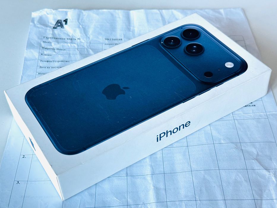 НОВ! Iphone 17 Pro Max 256GB Blue Гаранция 2 години