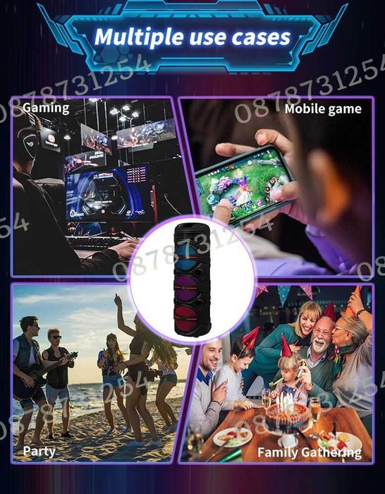 Голяма и Мощна Тонколона 3х8 инча с Безжичен Микрофон и Дистанционно