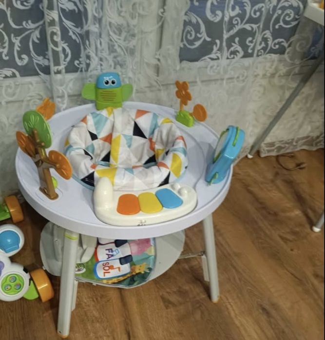 Стол за хранене, маса за игра и бънджи 3 в 1