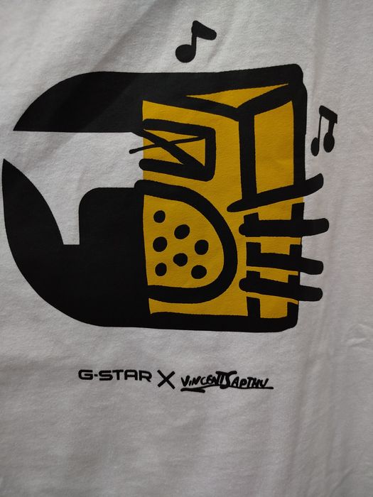 Оригинална тениска G-Star Raw Boombox L , XL Loose нова мъжка бяла