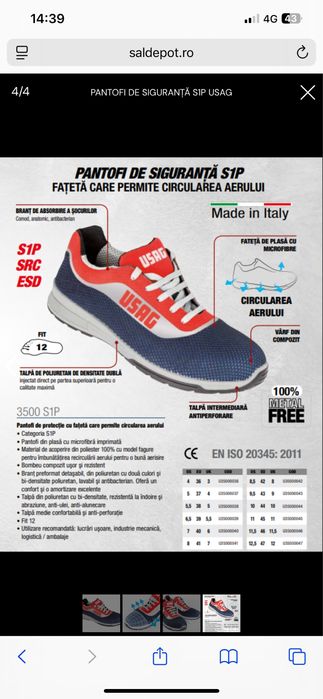 USAG 3500 s1p  adidasi protectie siguranta