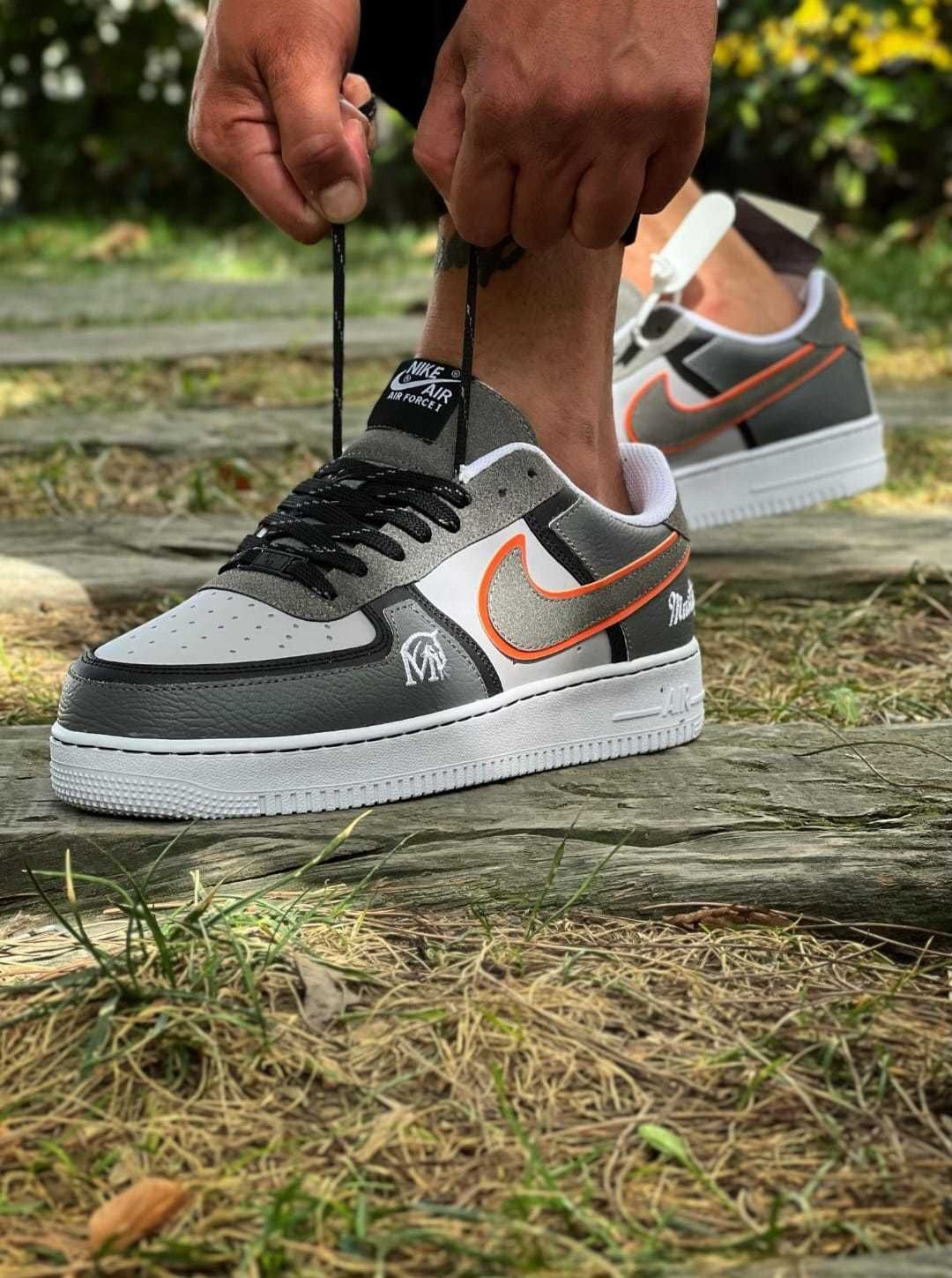Nike Air Force 1 Mustang Alb/Gri/Portocaliu