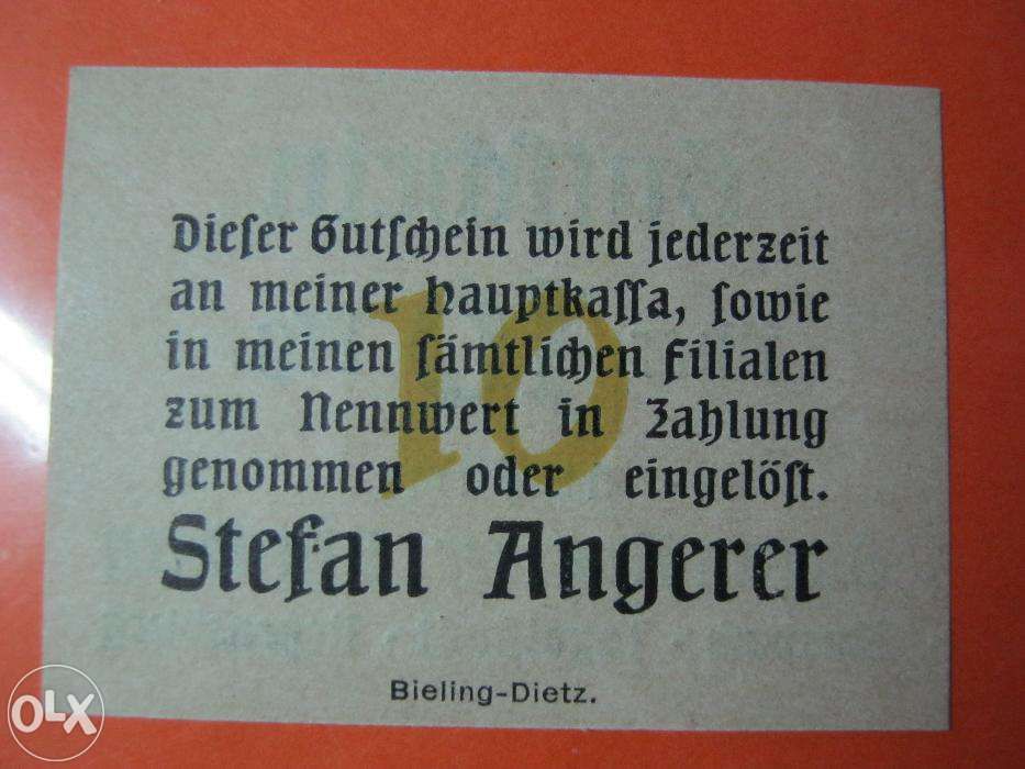 Bancnote de necesitate,2 buc.10,25pfg.Germania.WW1.