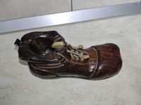 Scrumiera veche/Pantof sculptat lemn, 20cm