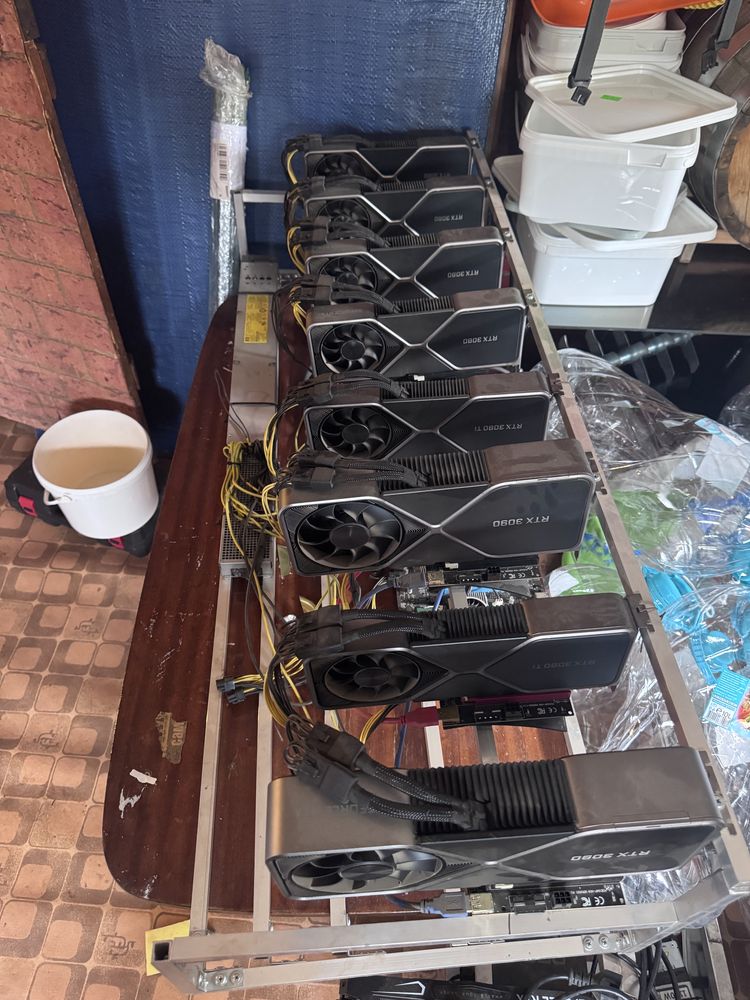 4 рига копачки видеокарти 3080, 3090, 3080ti