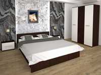 Dormitor Complet Venghe Raio / Pat+2 Noptiere+Dulap/Sifonier COD300