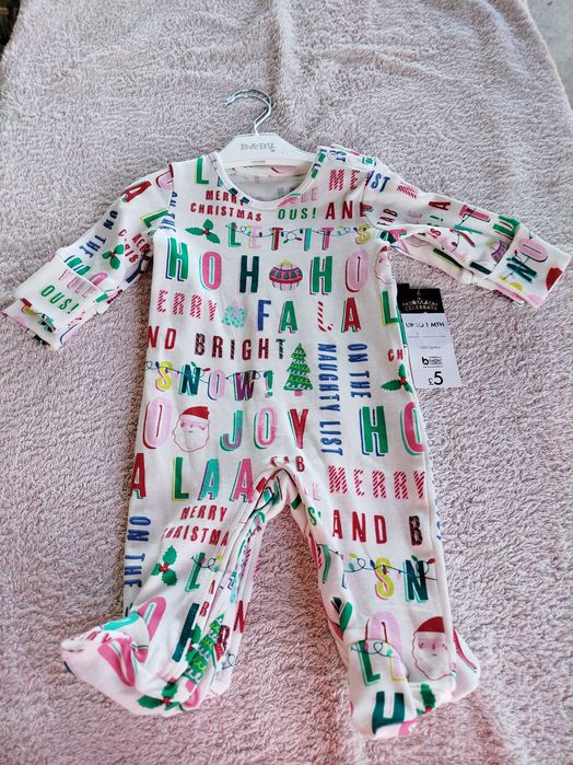 Бебешки гащеризон за новородено с коледни мотиви