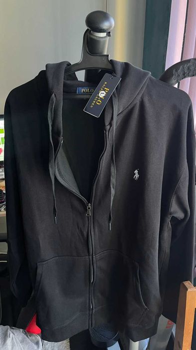 Мъжки суичър Polo, черен с качулка, L размер