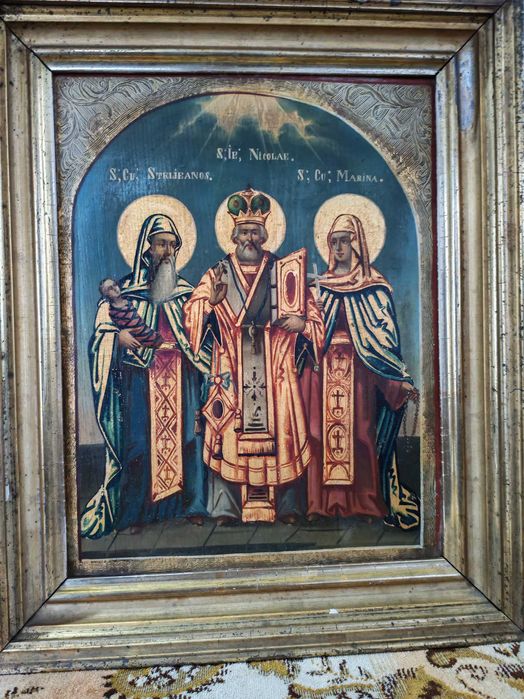 Icoana veche pictata pe lemn, sec. XIX - atelier monahal romanesc