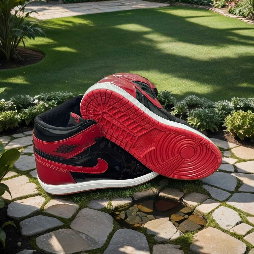 Nike Air Jordan 1 High Patent Bred / Adidasi Fete Baieti 2024
