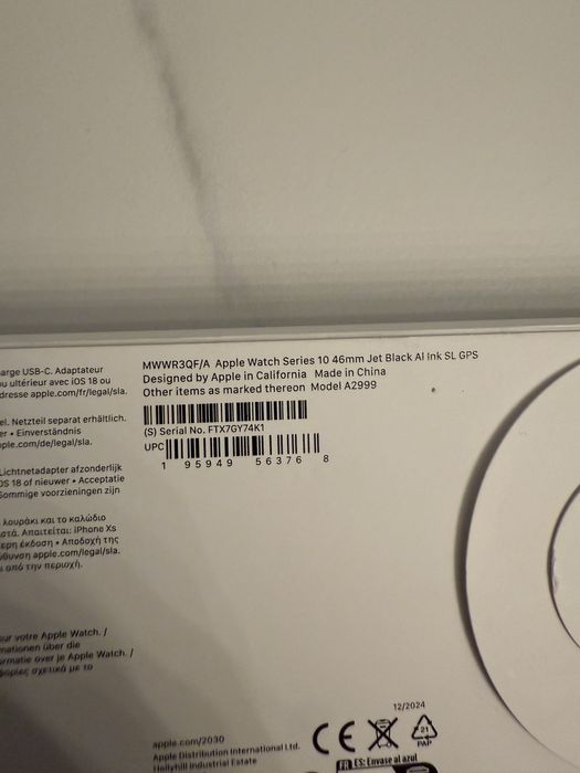 Smartwhatch Apple 10, 46 mm Jet Black