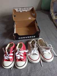 Tenisi Converse unisex copii mărime 21 roșu și 22 alb Converși