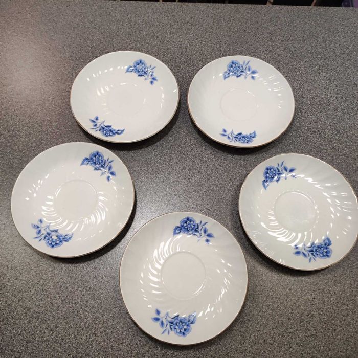 Чинийки, стар български порцелан, 5 броя