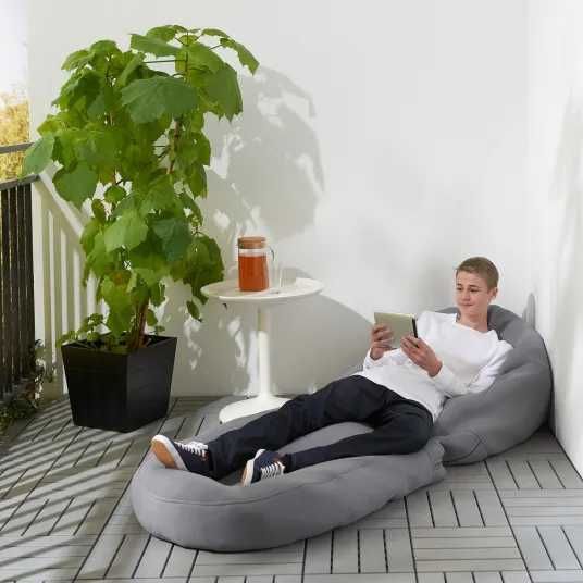 Fotoliu Puf - IKEA BUSSAN Pouf interior/exterior, gri