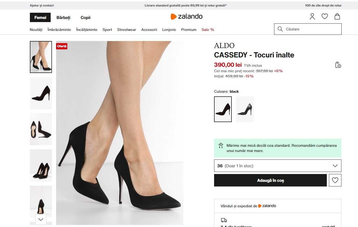 Pantofi ALDO CASSEDY - din piele - Tocuri înalte Stiletto - NOI